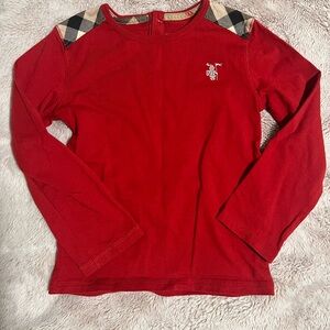 Toddler Burberry Long Sleeve Top Size 3t Red